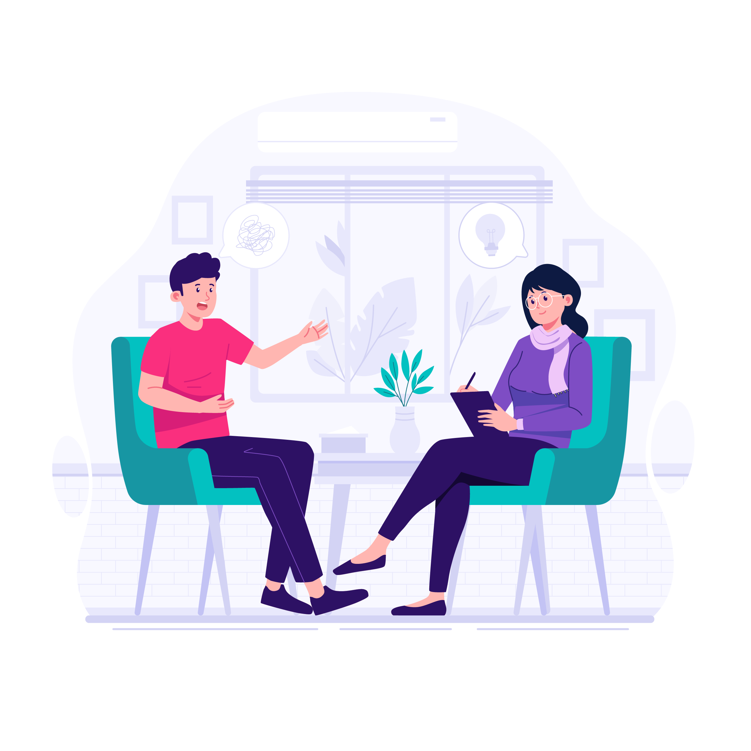 Online stress management therapy session with a psychologist